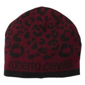 NWOT Roberto Cavalli Printed Wool Blend Beanie